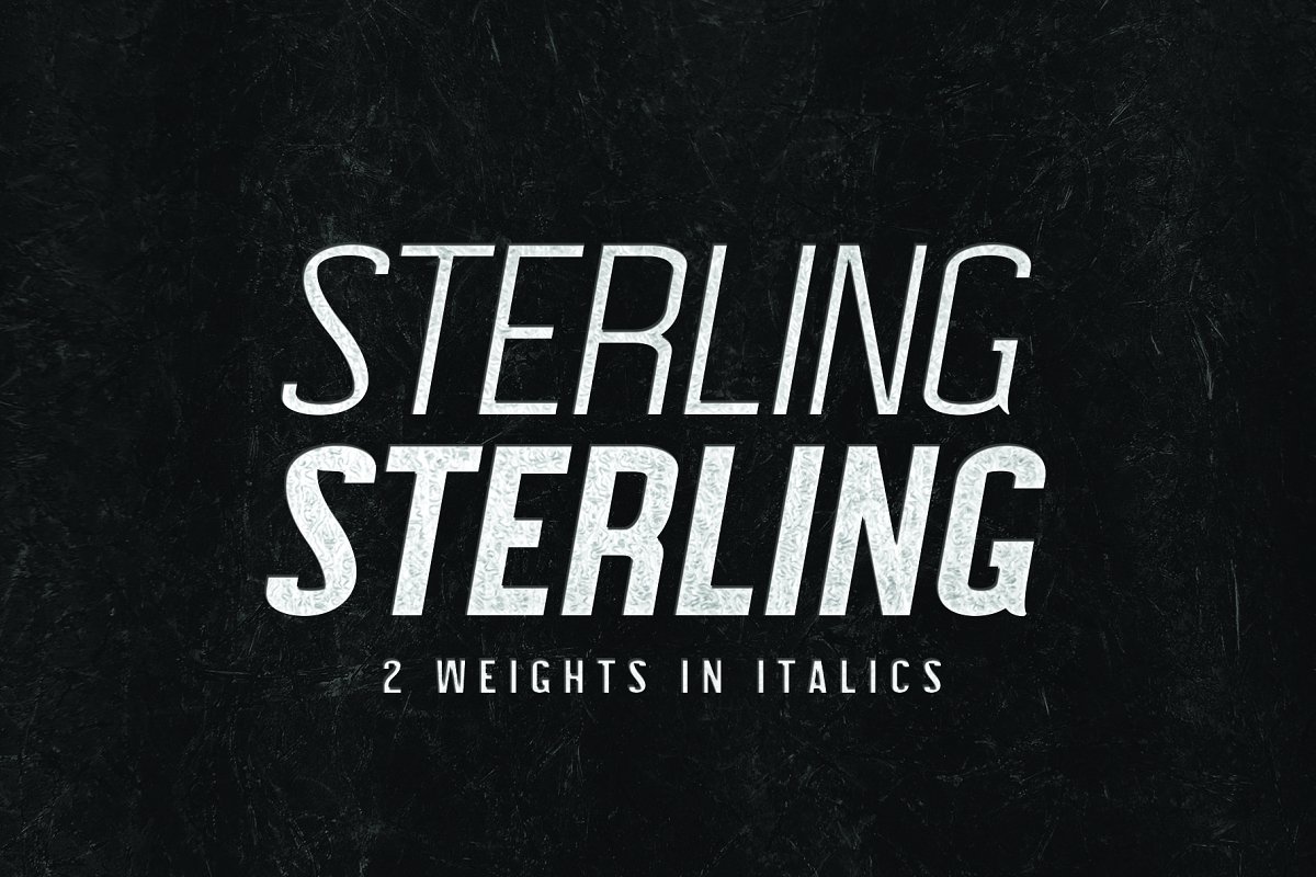 Przykład czcionki Sterling regular italic